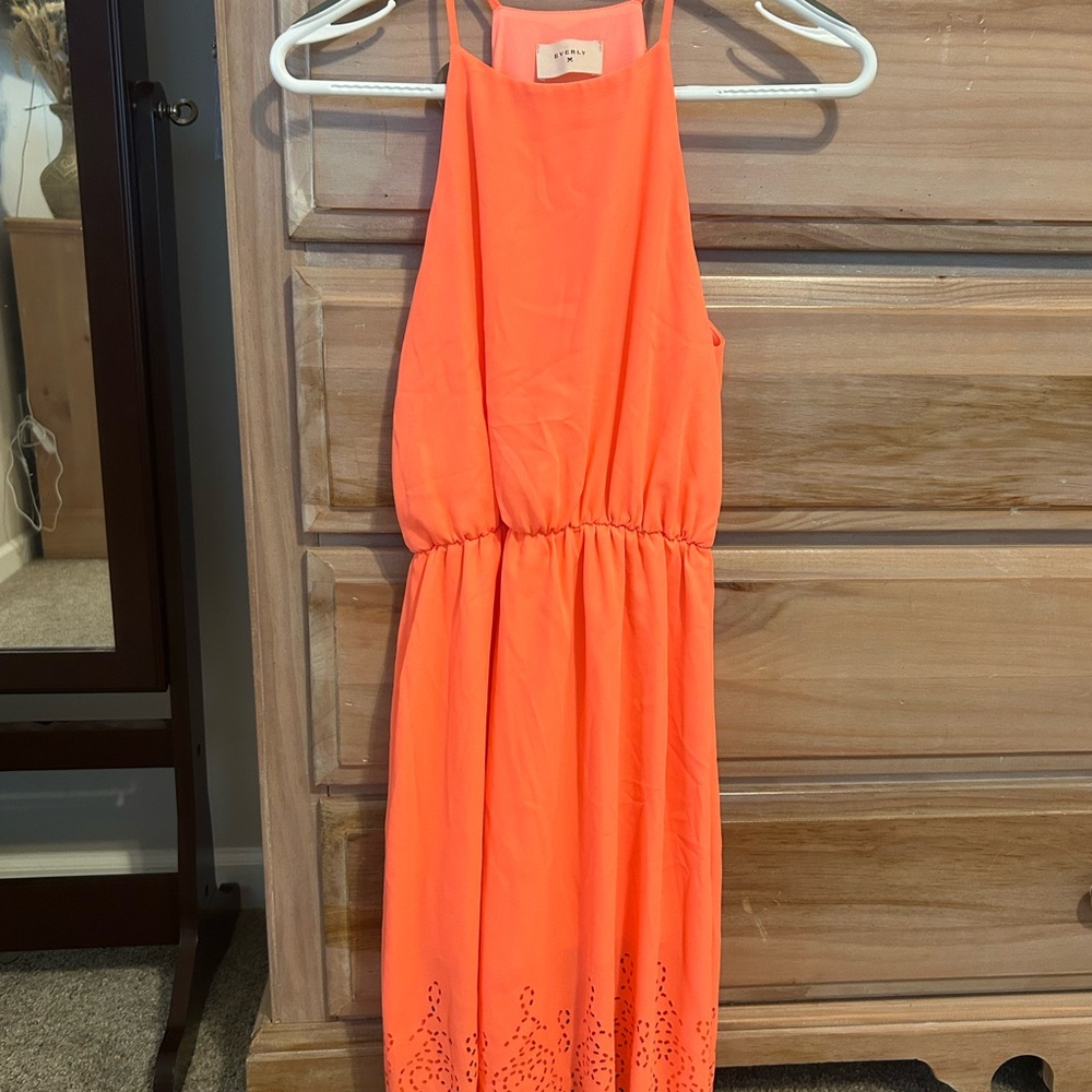 Everly Orange Sleeveless Dress